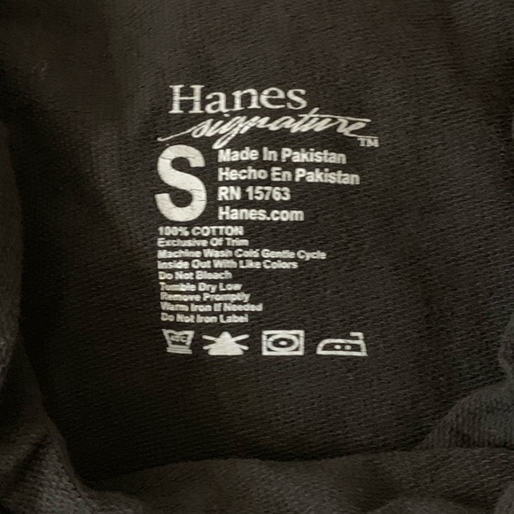 Hanes Black Asymmetric Draped Sweatshirt Tunic - Picture 3 of 3